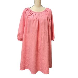 Elizabeth & James Pink Texture Balloon‎ Sleeve Tent Bright Cute Party Dress